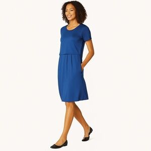 J.JILL NWT Seaside Blue Pocket Midi Dress Size M